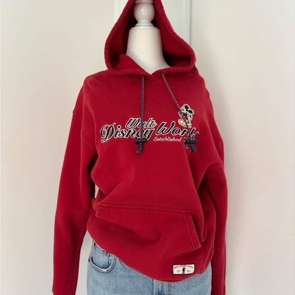 Disney Sweaters - VTG Disney Women's Red Hoodie Sweater